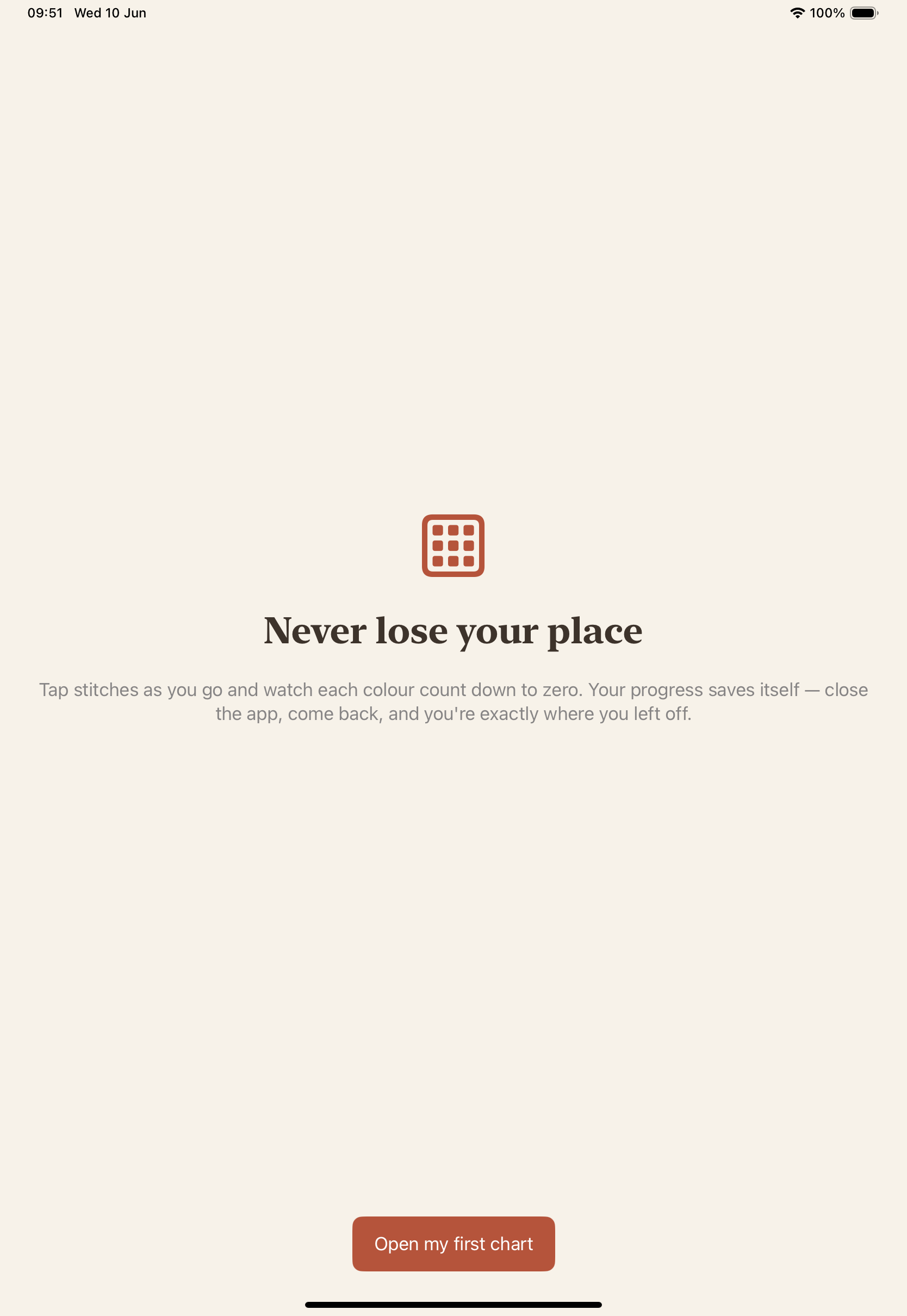 Aida on iPad: the same warm, calm app at full size
